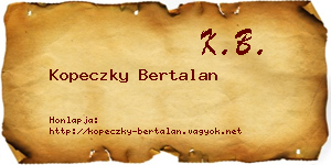 Kopeczky Bertalan névjegykártya