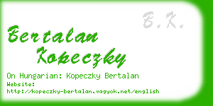 bertalan kopeczky business card